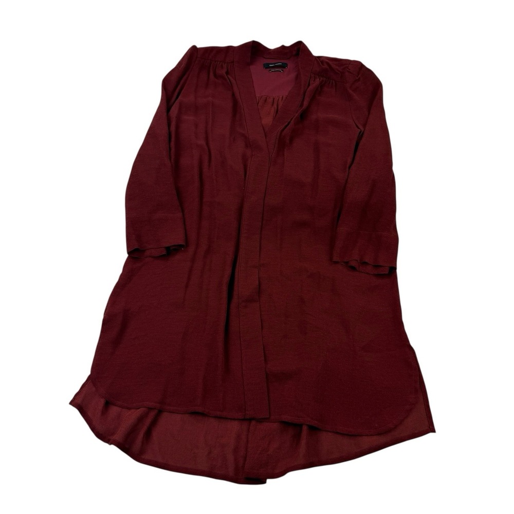 Isabel Marant Etoile Red Cardigan Cupro Cotton Snap Padded Shoulders Women's 40